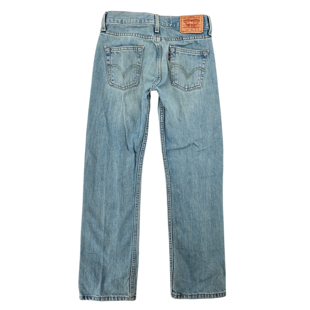 Levi's 10 Regular 514 Slim Straight Boys Light Wash Denim Jeans 25x25